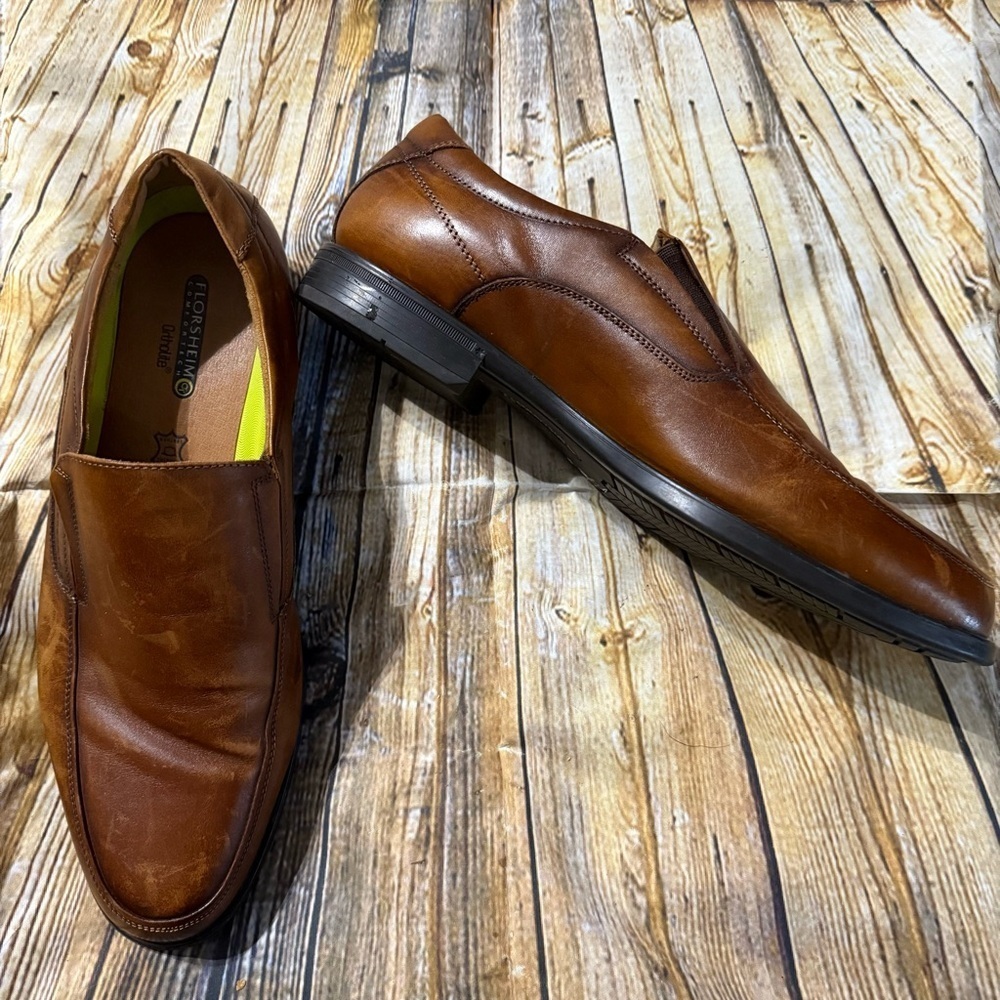 Florsheim Amelio Moc Toe Venetian Slip On Loafers Shoes Cognac